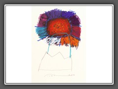 Kleine prins - Er is een bloem ... en ik geloof dat zij mij getemd heeft --- 50x40 --- 1999 --- 360 Euro